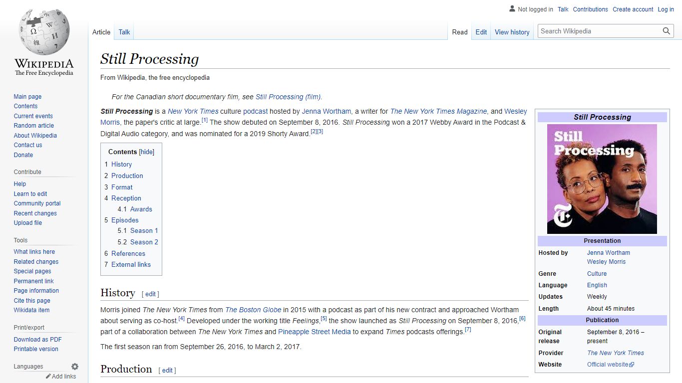 Still Processing - Wikipedia